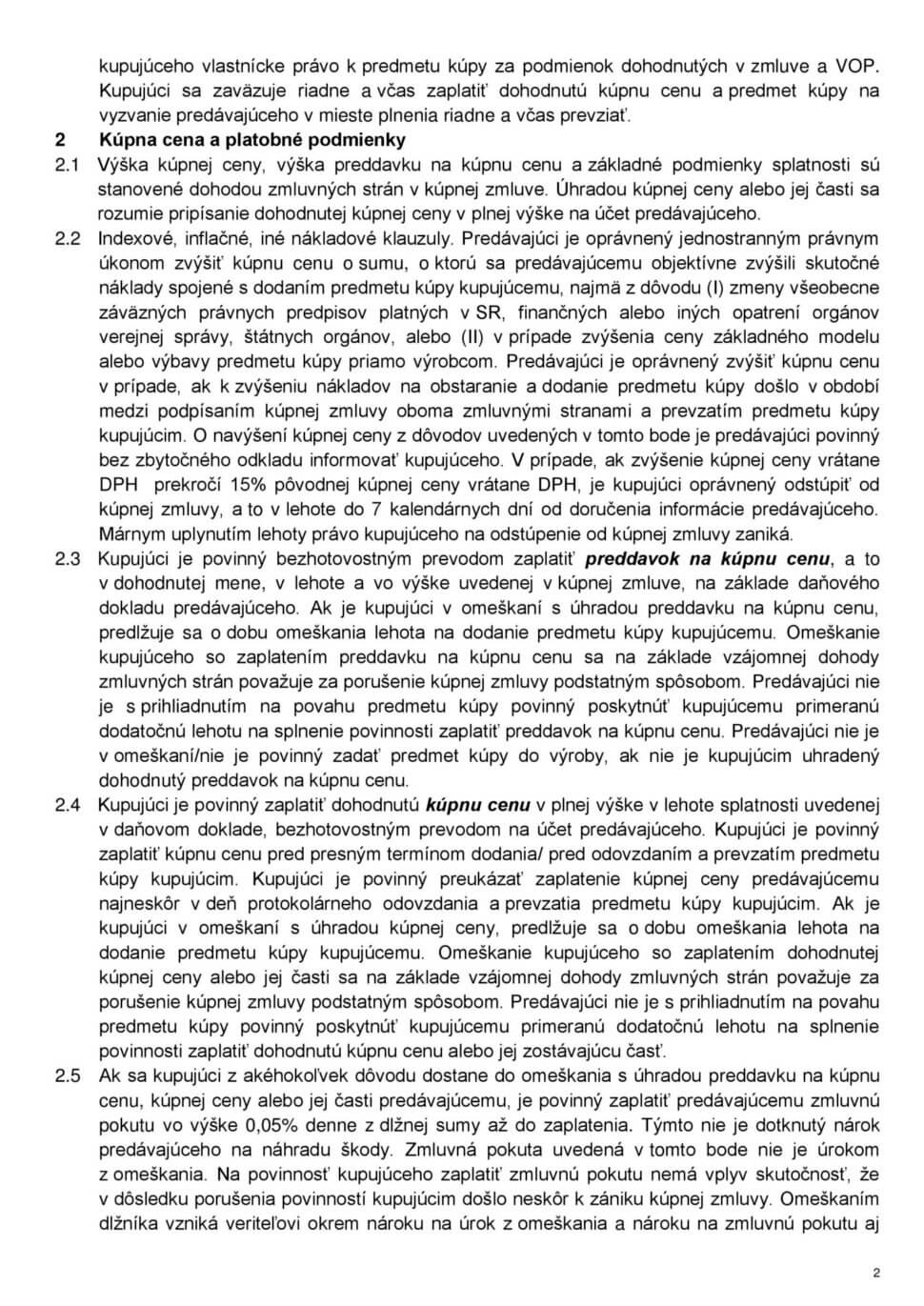 Všeobecné obchodné podmienky str.2
