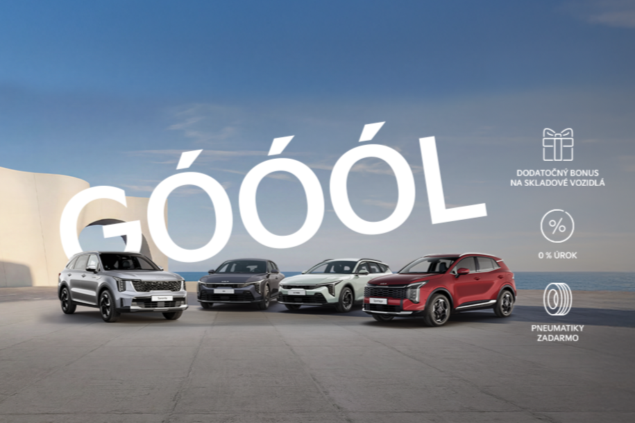 GÓÓÓL ponuka Kia na&nbsp;skladové vozidlá Sportage, K4, K4 Sportswagon a&nbsp;Sorento