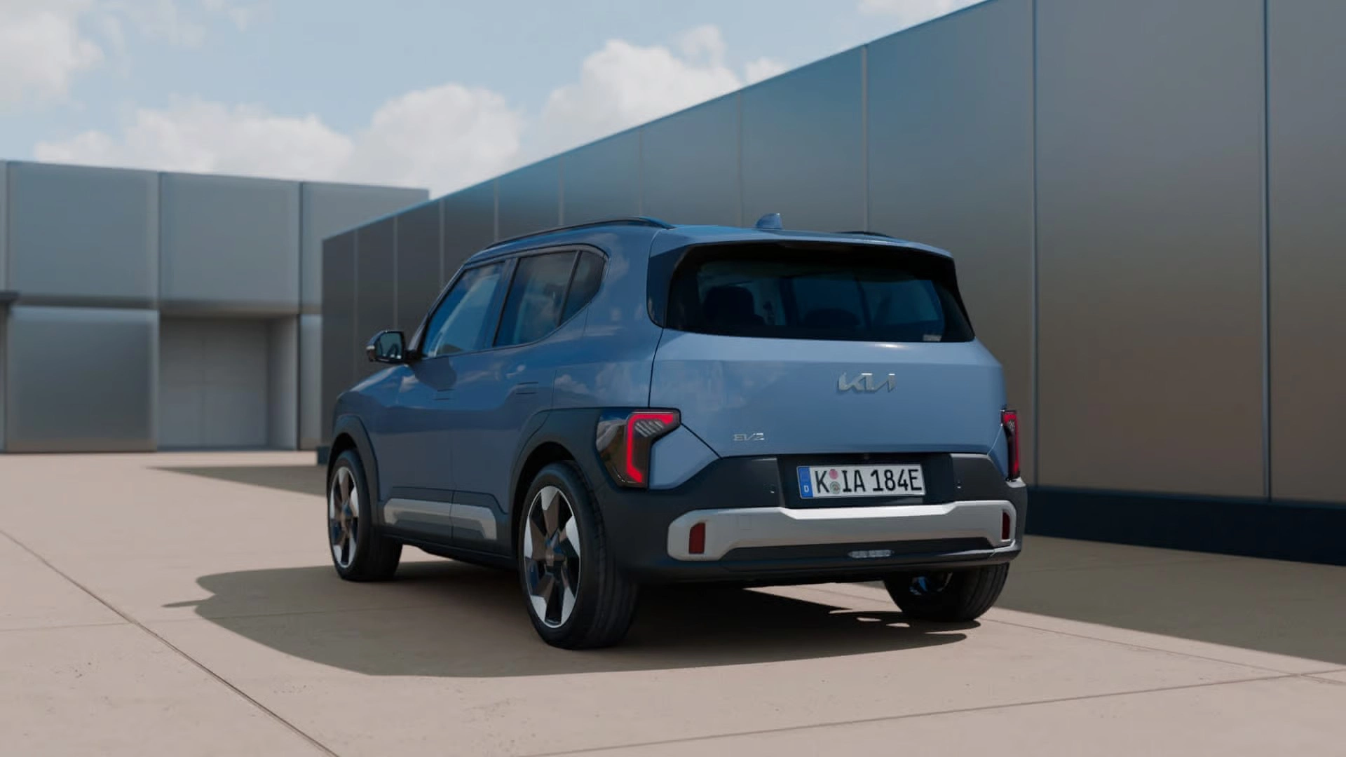 Kia EV2 zo zadného pohľadu